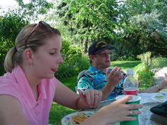 jenni and dad at the cookout