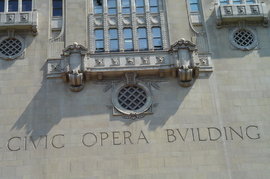 the river side of the civic opera