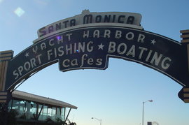 the santa monica yacht harbor sign
