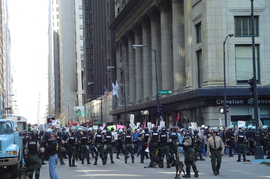 the marchers coming into the federal plaza