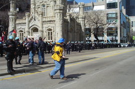 police close off the east side of the watertower plaza