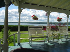 the porch of the portage point inn