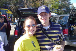 andy and kate tailgating with the udays