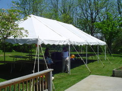 the tent in preparation
