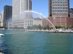 fountains over the chicago river