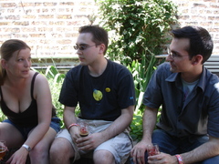 liz, bob and nate out back at the hopleaf