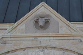 the cow head at the gate