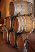 barrels inside the cave at bella