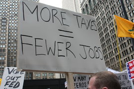 more taxes = fewer jobs, other than for signmakers