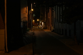 an alley off of lombard at night