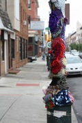 knit wrapper on a light pole at south and 9th.