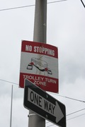 trolley turn zone on 11th north of vine