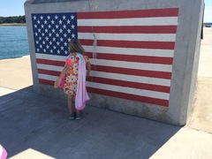 catie and the pier flag