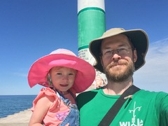 cléophée and daddy on the pier