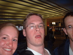 us at gatwick, fresh off the plane [2001.05.02]