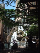 a waterfall garden dedicated to UPS employees